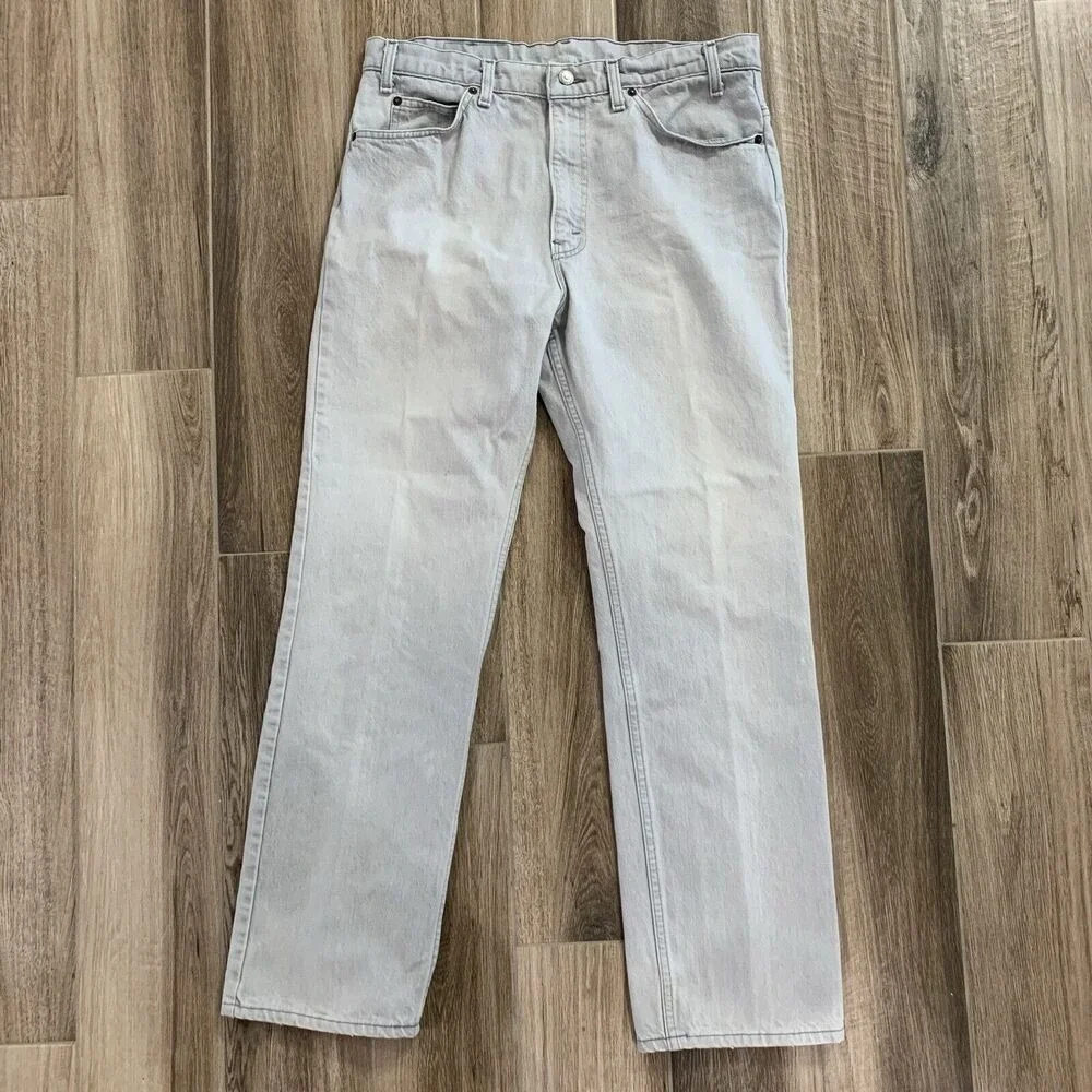 Vintage Levi's Size 36 X 32 Straight Leg Distressed Jeans Black Tag Tab Mens USA